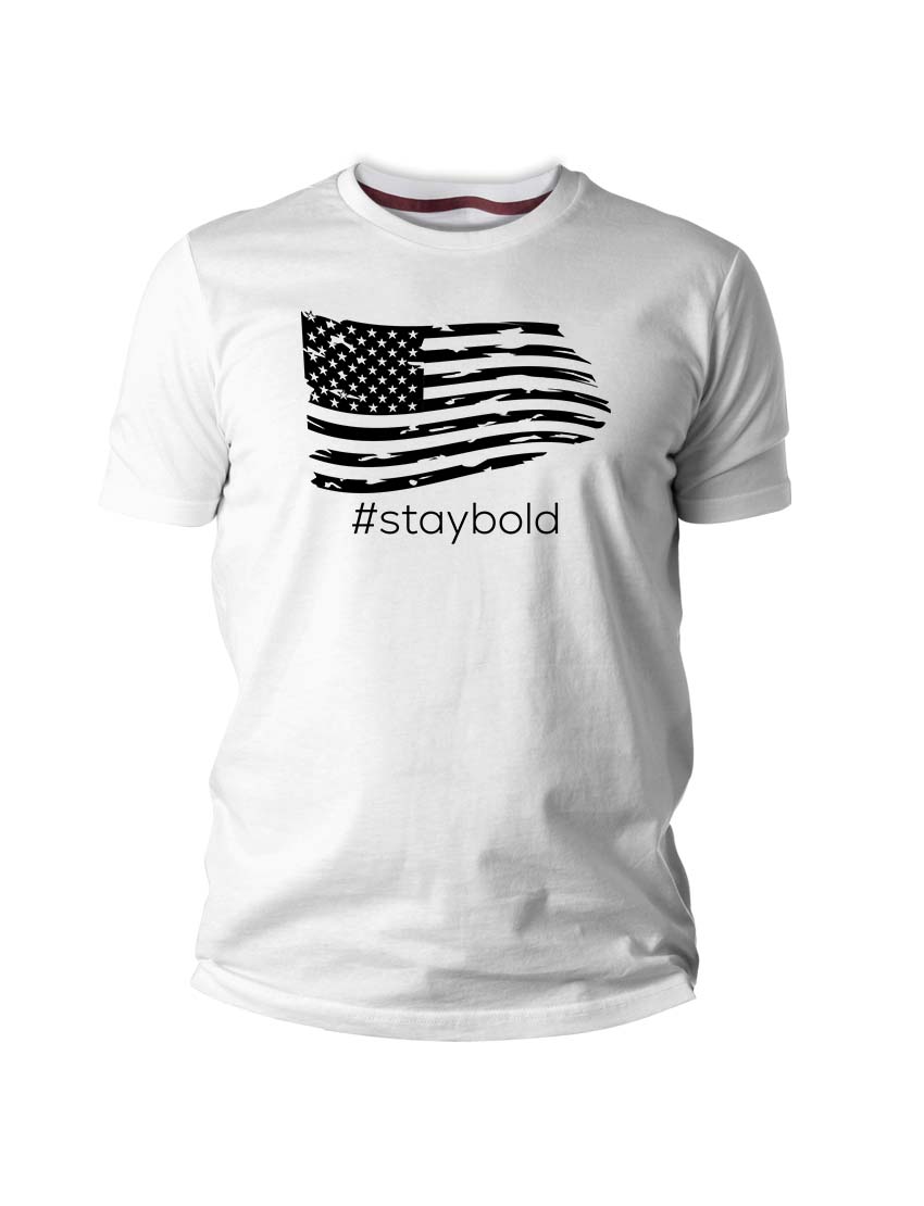 American Flag With #staybold T-Shirt