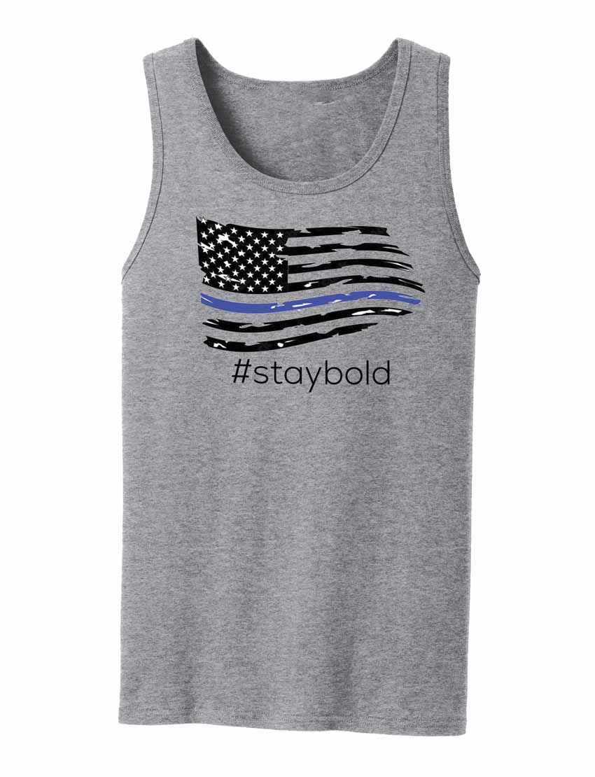 Thin Blue Line & American Flag Tank Top