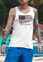 American Flag With Red Line Tank Top