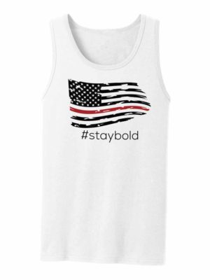 American Flag With Red Line Tank Top