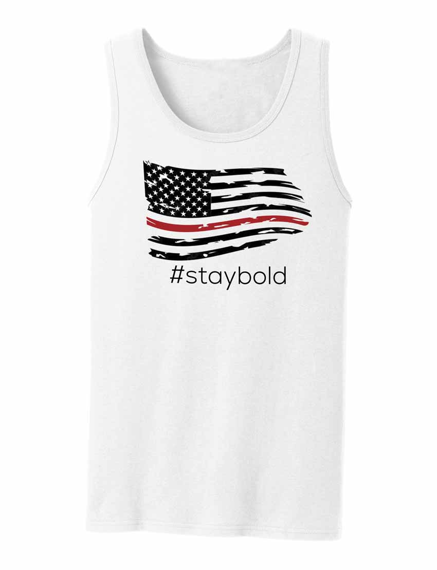 American Flag With Red Line Tank Top