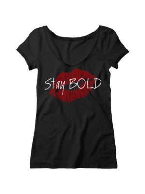 Women's V-Neck Lips Design
